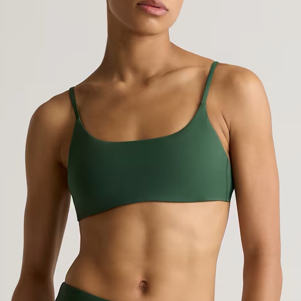 NWT Quince Women's Italian Scoop Neck Bikini Top Palm Green Size M and L ๐ด - Picture 1 of 13
